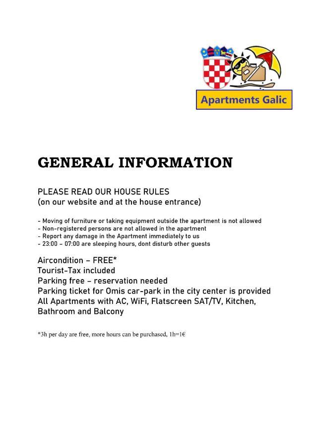 Apartments Galic Omiš Zewnętrze zdjęcie